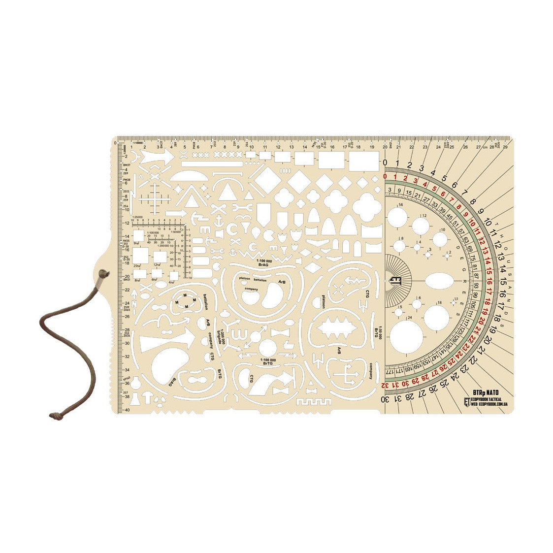 Rigla tactica cu raportor NATO Ecopybook M-Tac