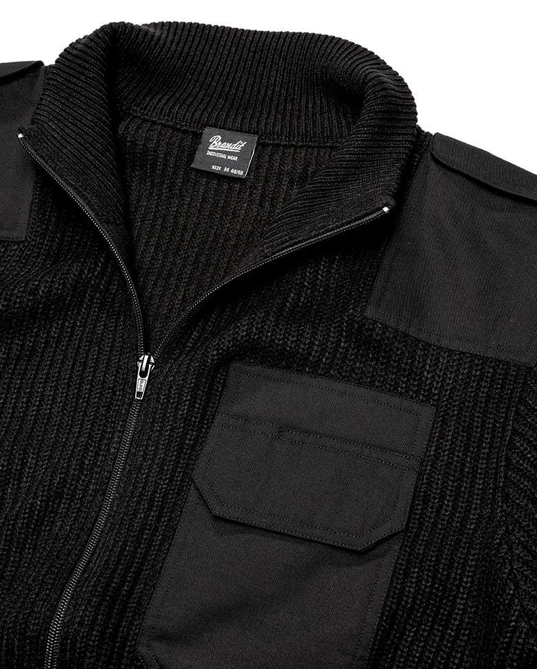 Cardigan tricotat BW Brandit cu fermoar si guler gros