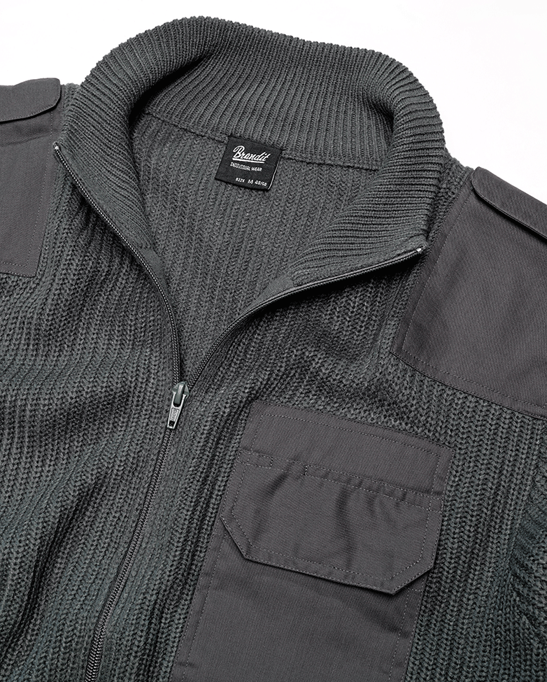 Cardigan tricotat BW Brandit cu fermoar si guler gros