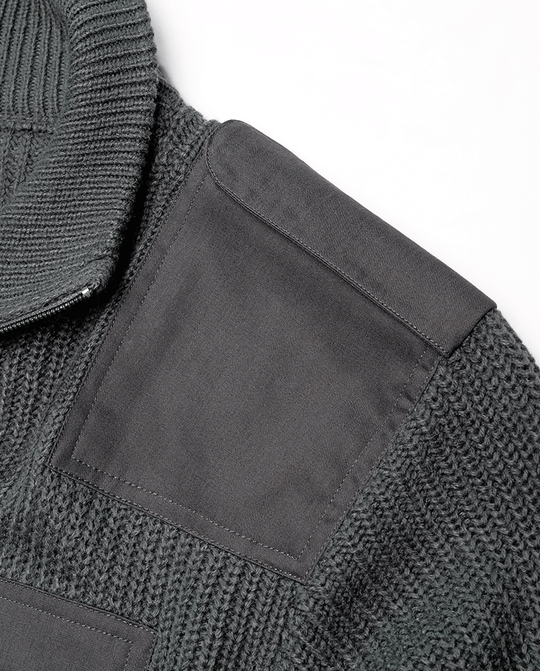 Cardigan tricotat BW Brandit cu fermoar si guler gros