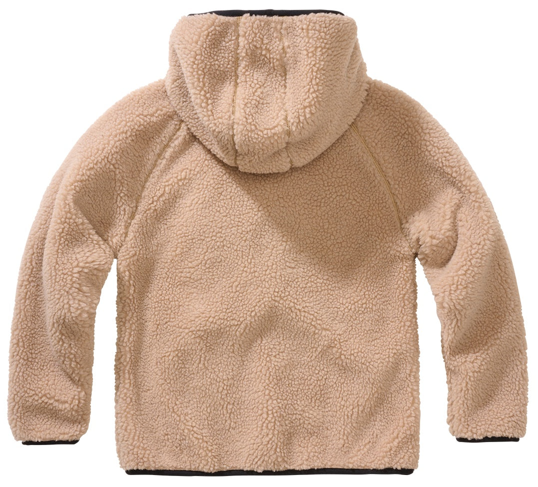 Jacheta fleece teddy cu gluga pentru copii Brandit
