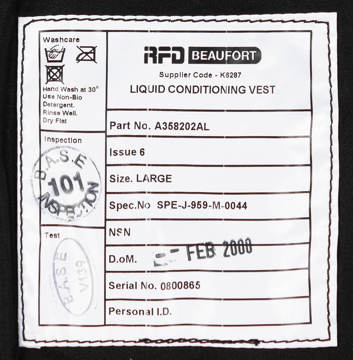 Vesta de racire britanica Eurofighter, neagra surplus militar autentic | NECLINTIT