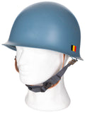 Casca M51 Armata Belgiana albastru deschis cu casca interioara din plastic surplus militar autentic | NECLINTIT
