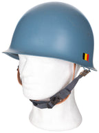 Casca M51 Armata Belgiana albastru deschis cu casca interioara din plastic surplus militar autentic | NECLINTIT
