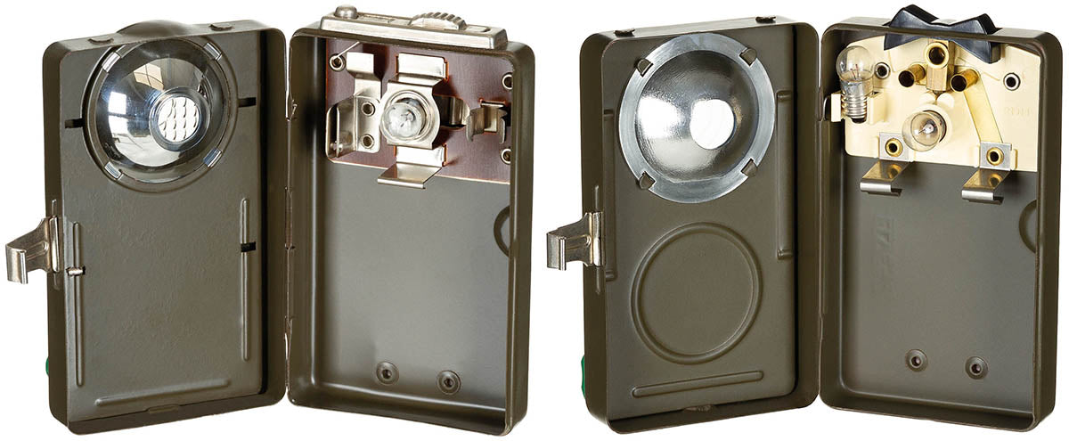 Lanterna militara elvetiana, carcasa metal surplus militar autentic