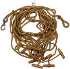 Franghie de canepa suedeza 13 mm, aprox. 20 m, cu manere de lemn surplus militar autentic | NECLINTIT
