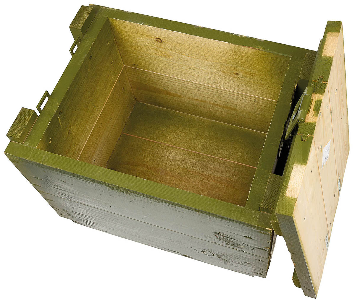 Lada de lemn daneza M56, oliv surplus militar autentic