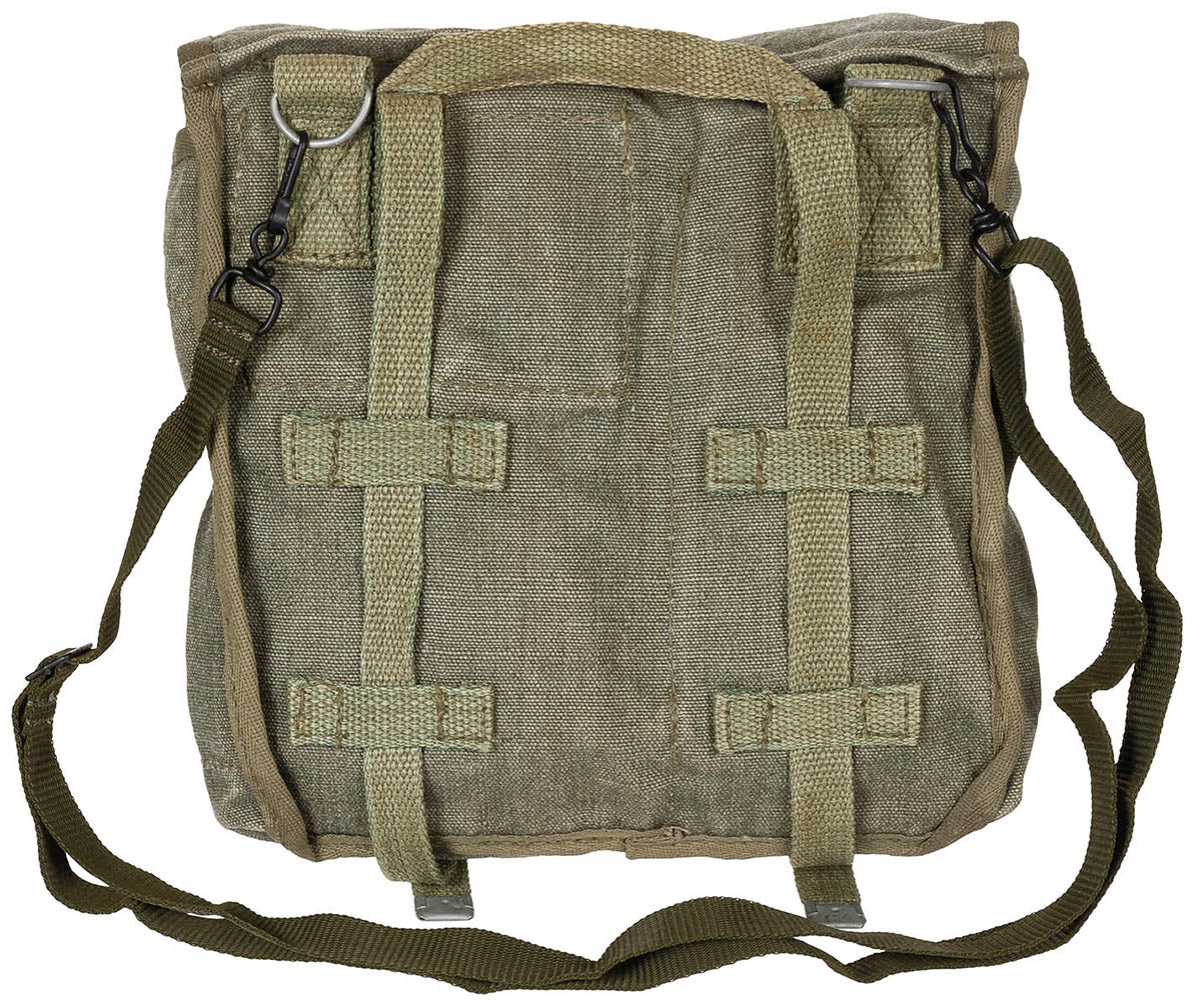 Geanta militara poloneza de umar, 100% bumbac, oliv, cu curea surplus militar autentic | NECLINTIT