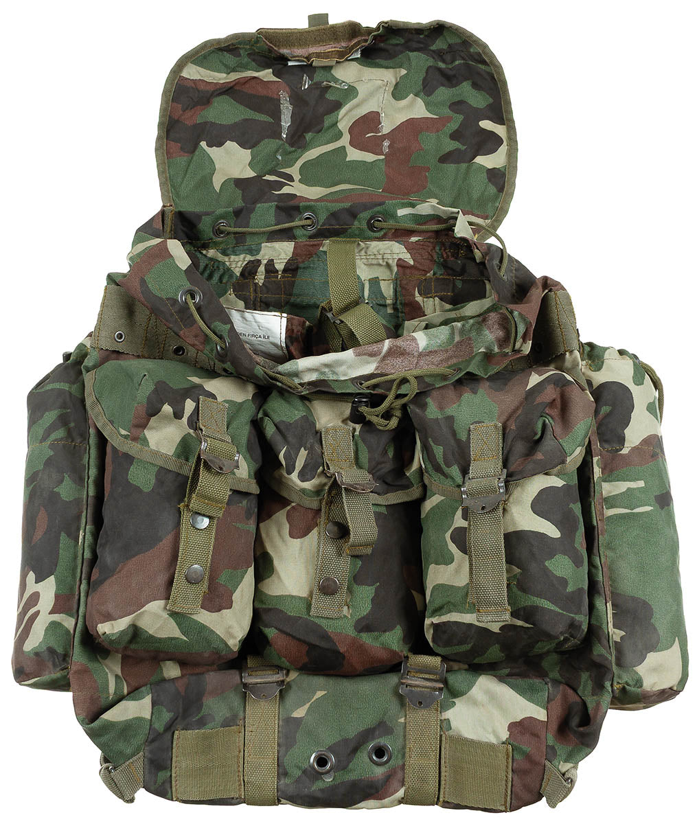 Rucsac militar turcesc camuflaj cu cadru metalic surplus militar autentic