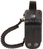 Teaca din piele pentru spray de autoaparare PETER JONES P175, cu snur spiralat surplus militar autentic | NECLINTIT