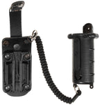 Teaca din piele pentru spray de autoaparare PETER JONES P175, cu snur spiralat surplus militar autentic | NECLINTIT