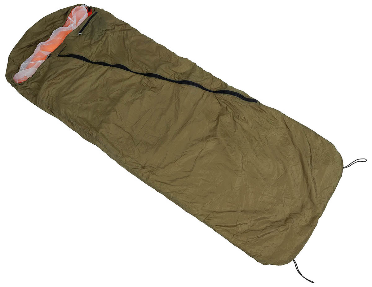 Sac de dormit cehoslovac vara, oliv/portocaliu surplus militar autentic