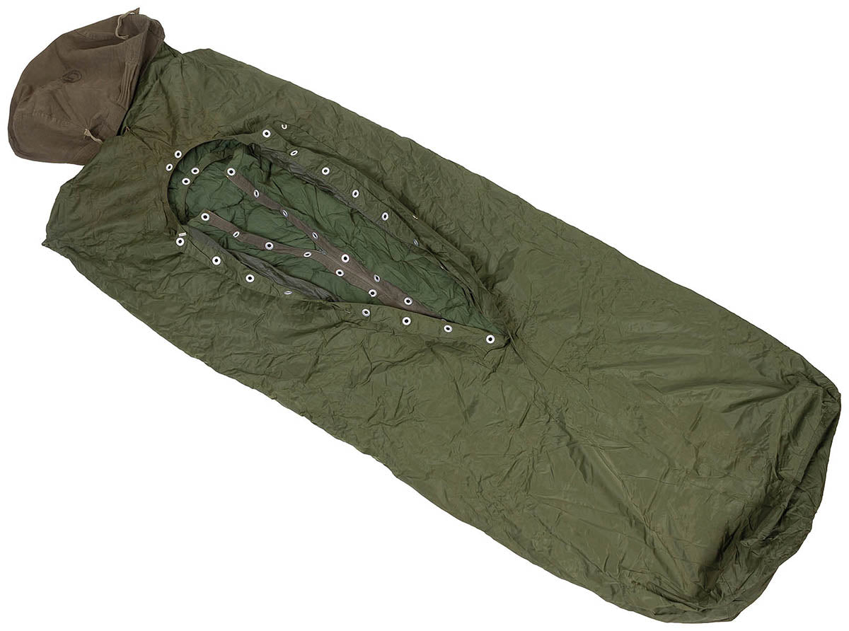 Sac de dormit maghiar, oliv, cu husa surplus militar autentic