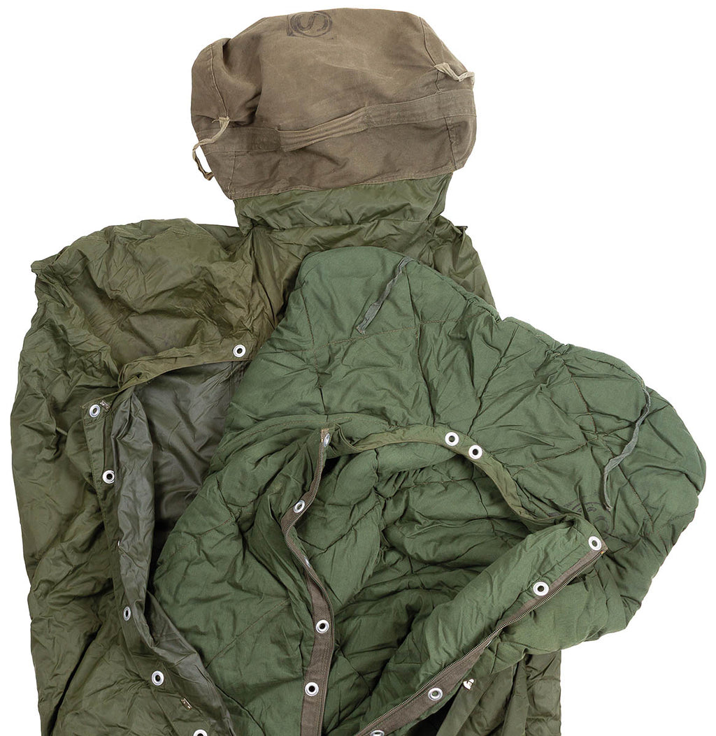 Sac de dormit maghiar, oliv, cu husa surplus militar autentic