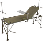 Pat de spital militar pliabil US, oliv surplus militar autentic