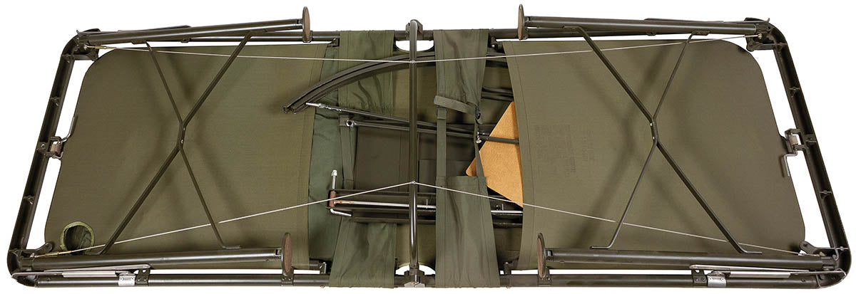 Pat de spital militar pliabil US, oliv surplus militar autentic
