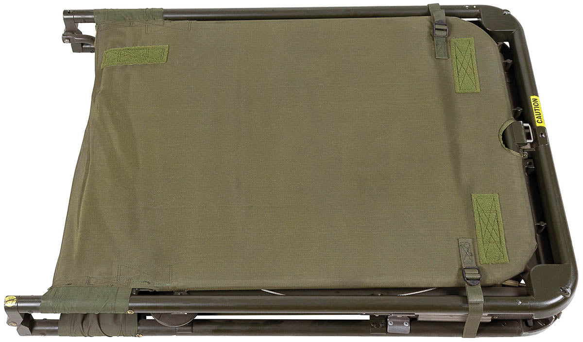 Pat de spital militar pliabil US, oliv surplus militar autentic