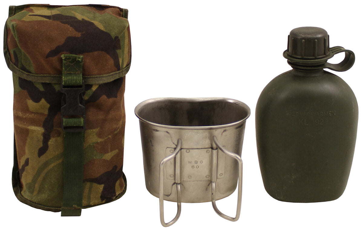 Bidon olandez cu toc si cana, camuflaj NL surplus militar autentic