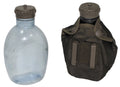 Bidon plastic austriac, transparent, cu husa surplus militar autentic