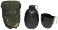 Bidon militar britanic negru cu cana si husa DPM surplus militar autentic