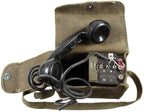 Telefon de campanie US EE-8, cu husa canvas surplus militar autentic