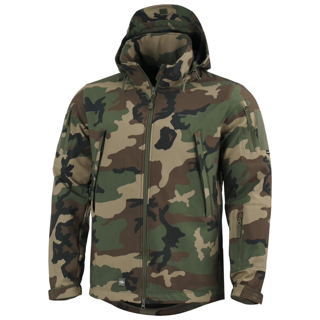 Geaca softshell tactica Artaxes Woodland Pentagon