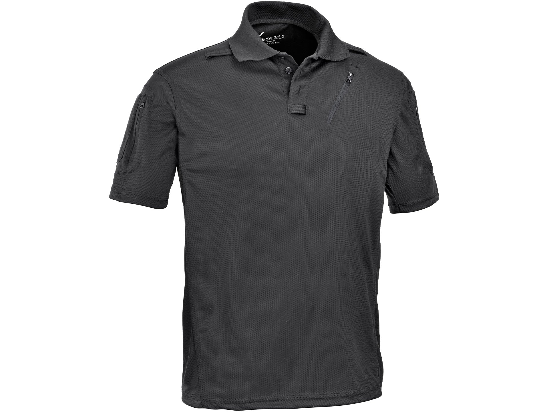 Tricou polo tactic cu maneca scurta si buzunare Defcon 5 — Culoare: Negru
