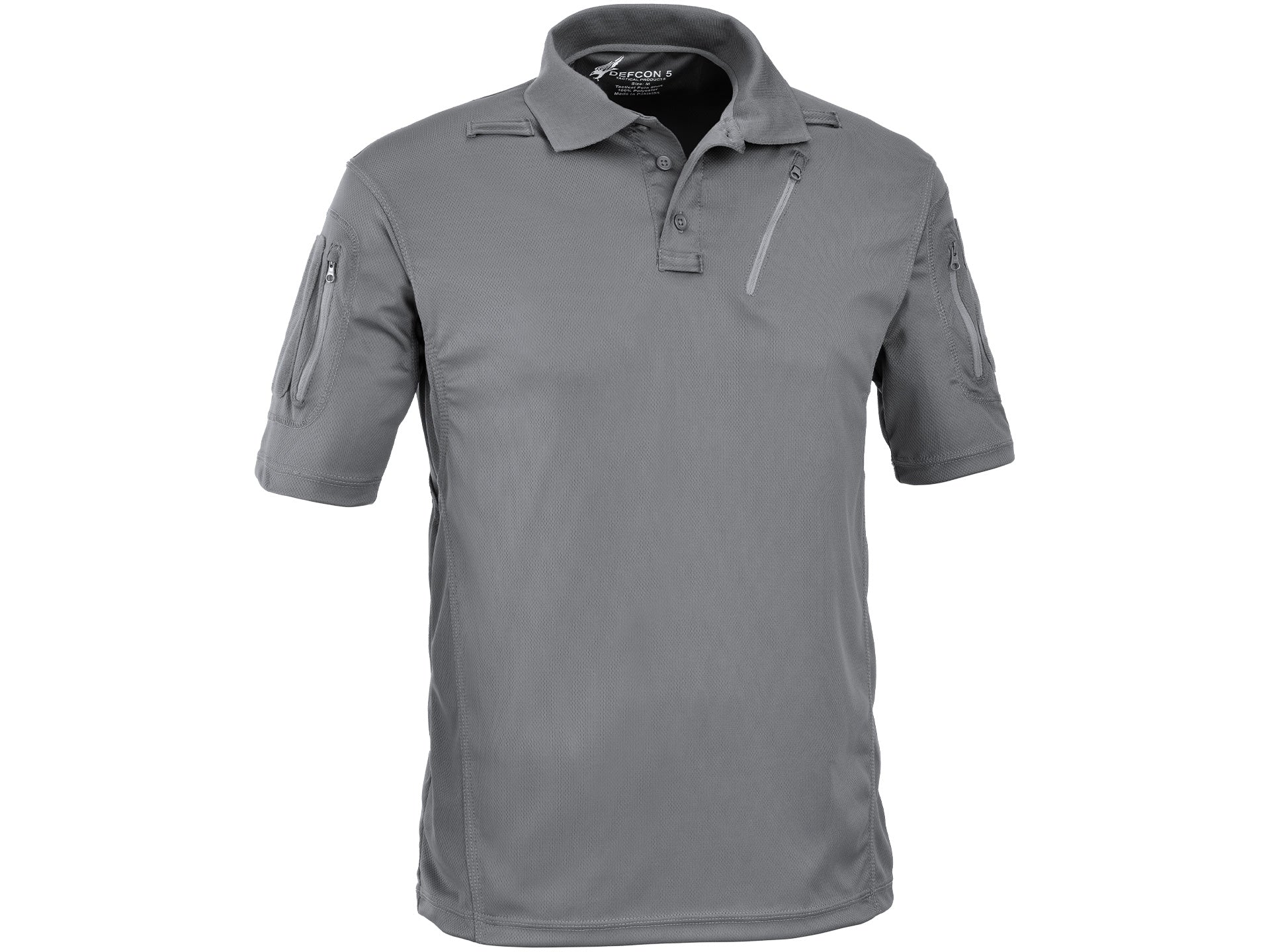 Tricou polo tactic cu maneca scurta si buzunare Defcon 5 — Culoare: Wolf Grey