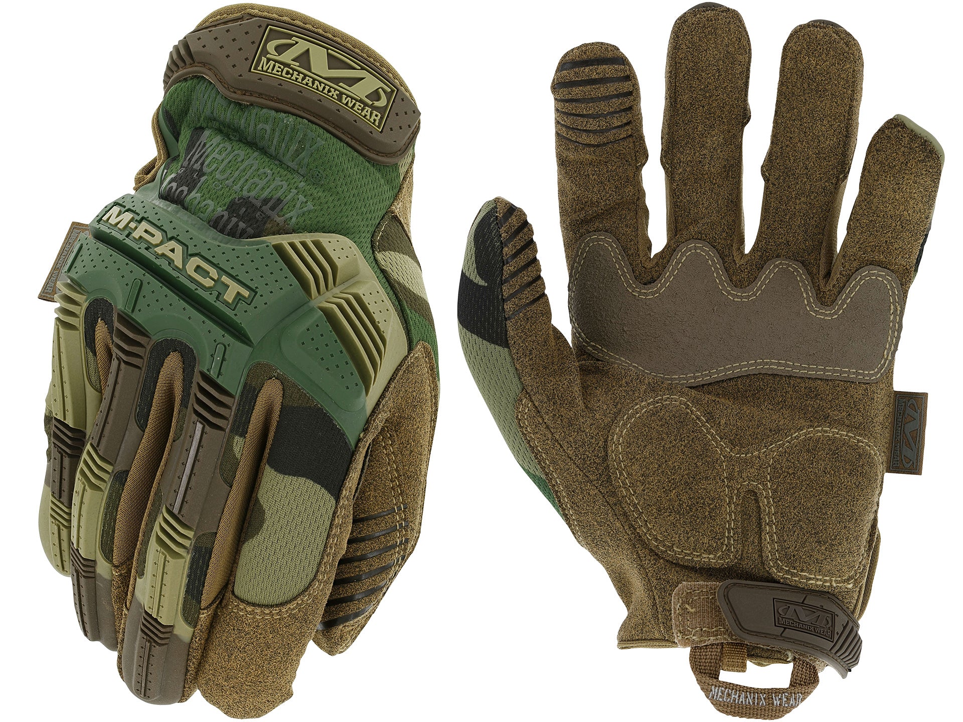 Manusi tactice M-Pact Woodland Camo Mechanix