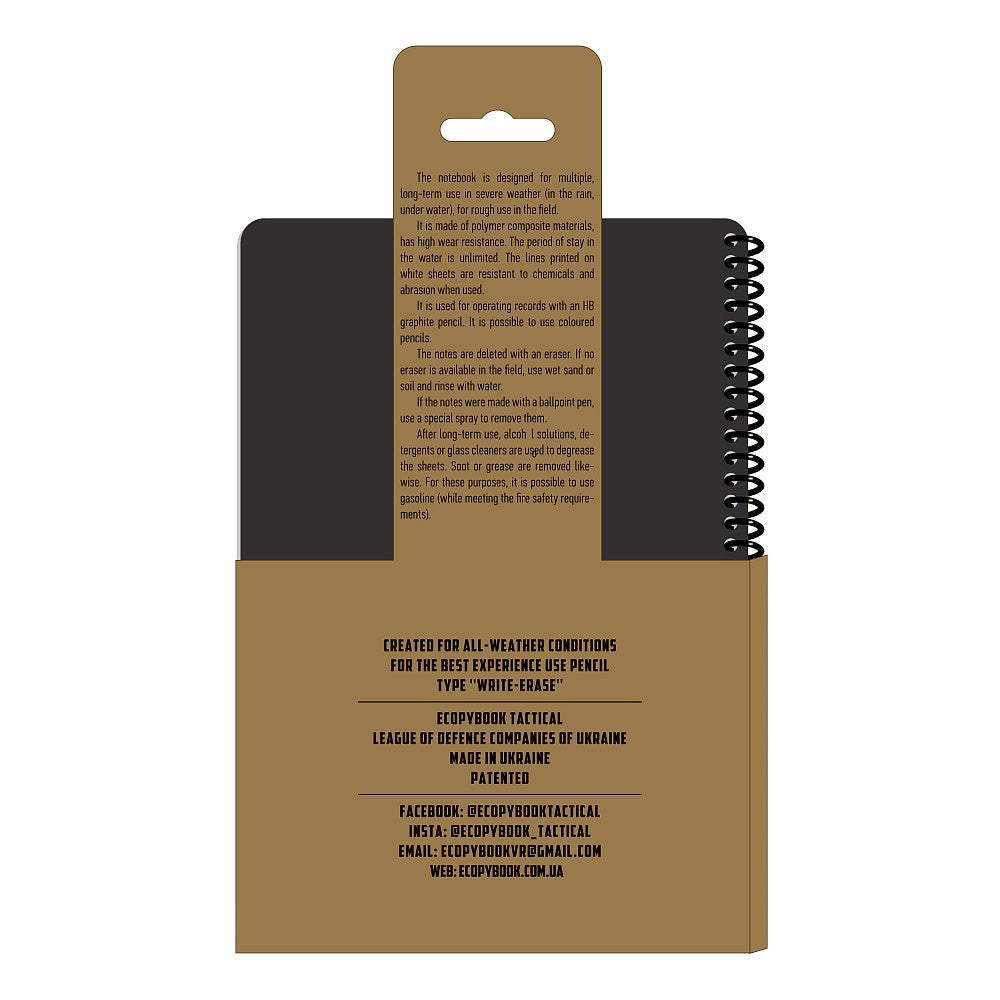 Notebook tactic Ecopybook A5 rezistent la apa M-Tac