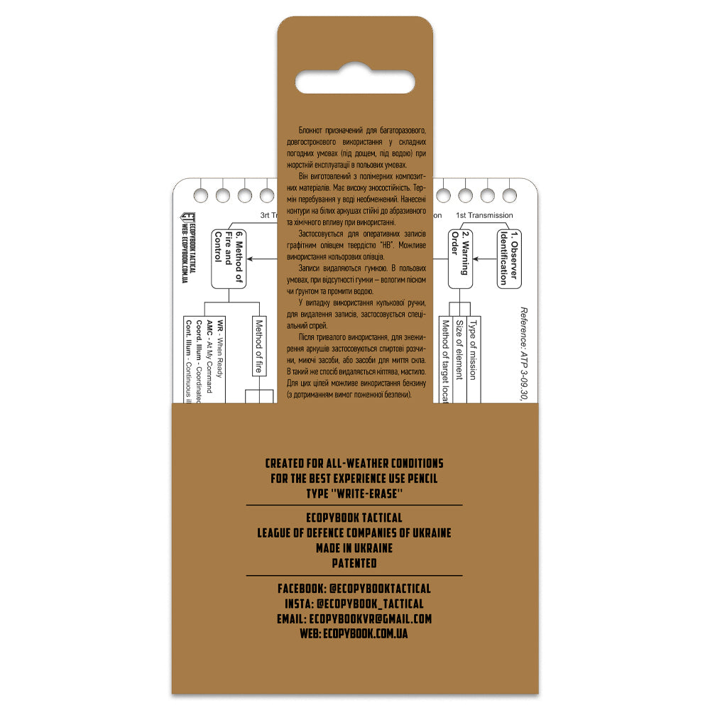 Carduri Call for Fire CFF Tactical Ecopybook M-Tac (set 5)