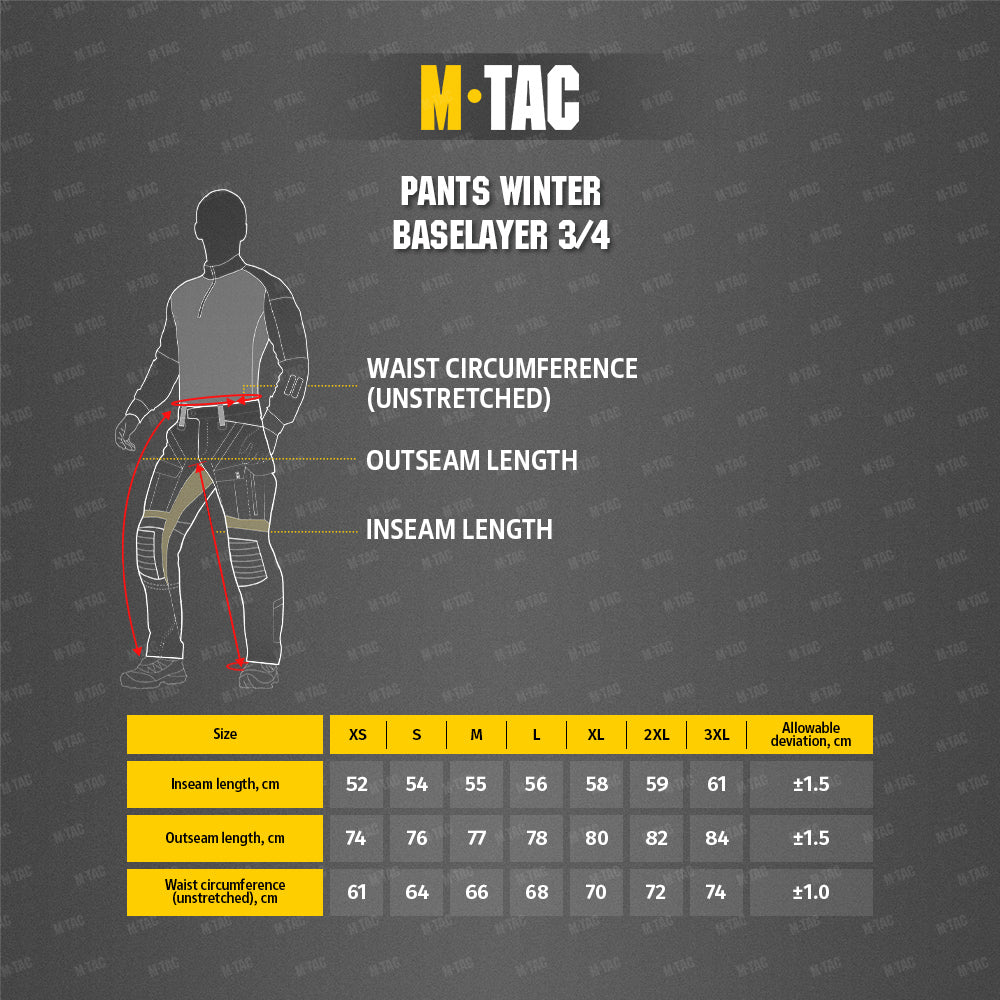 Pantaloni termoactivi Winter Baselayer 3/4 M-Tac
