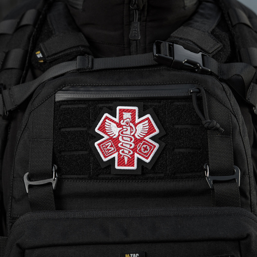 Patch brodat Paramedic M-Tac cu caduceu si Star of Life