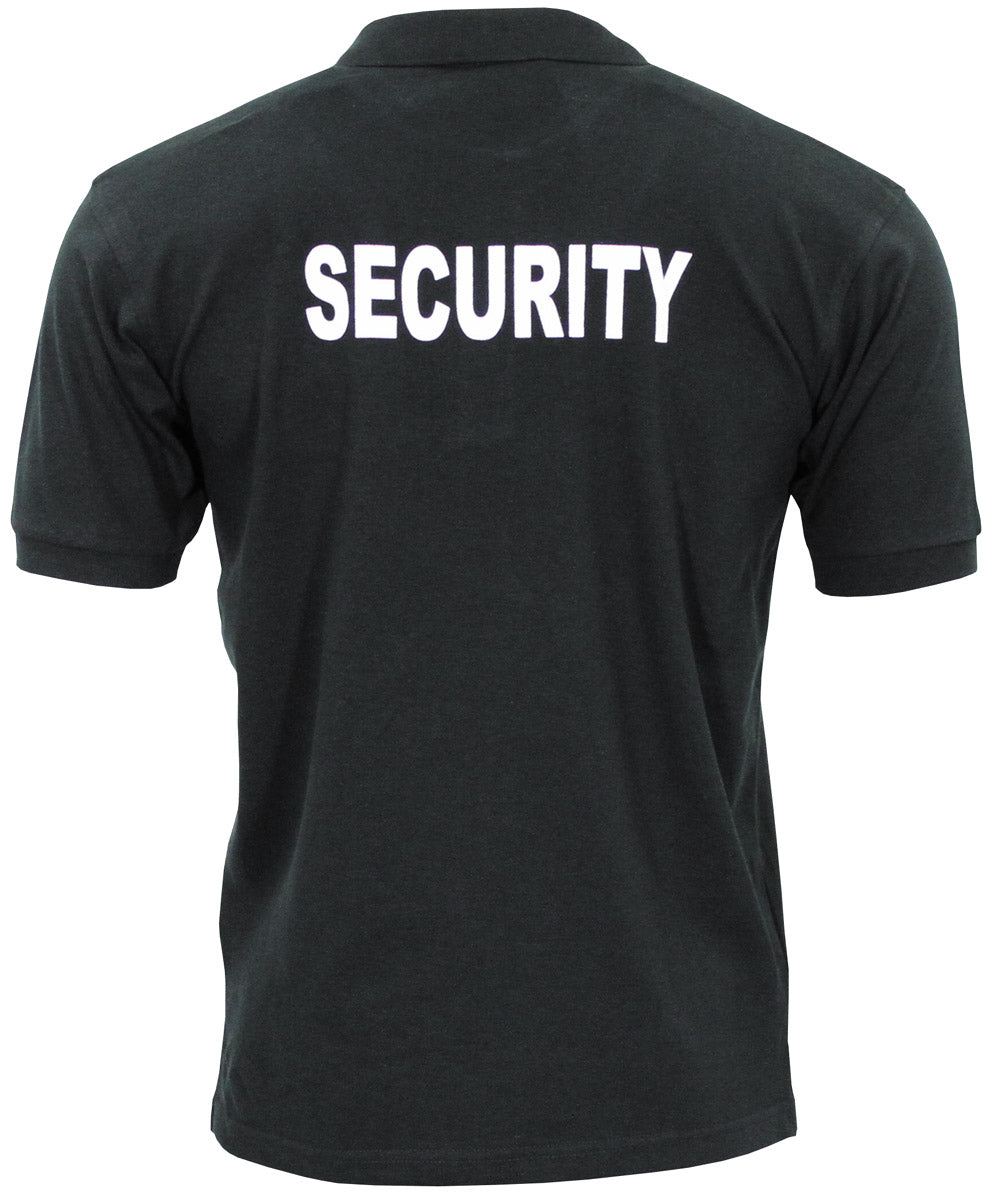 Tricou polo Security MFH negru cu imprimeu
