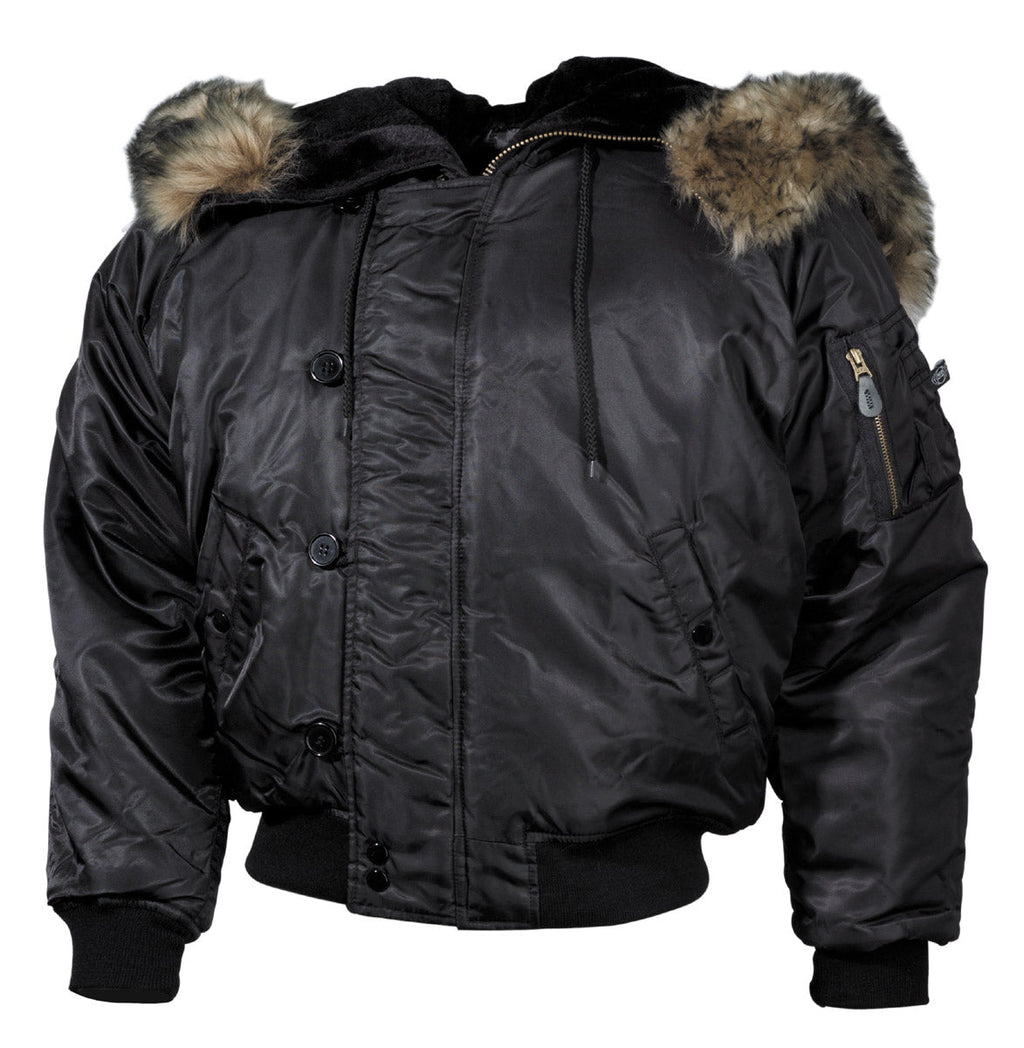 Geaca US Polar N2B MFH neagra cu captuseala groasa
