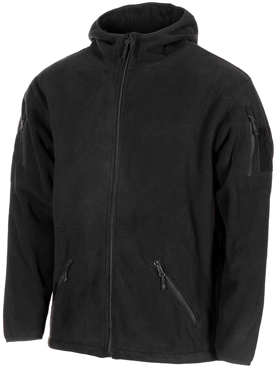 Geaca fleece tactica MFH cu gluga si fermoare YKK