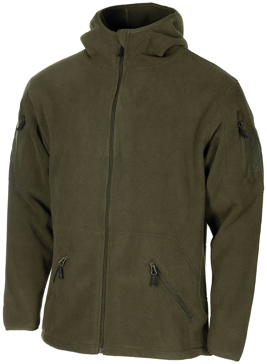 Geaca fleece tactica MFH cu gluga si fermoare YKK