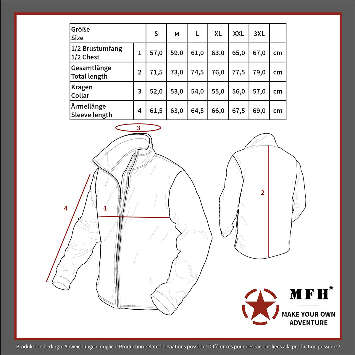 Geaca fleece tactica MFH cu gluga si fermoare YKK