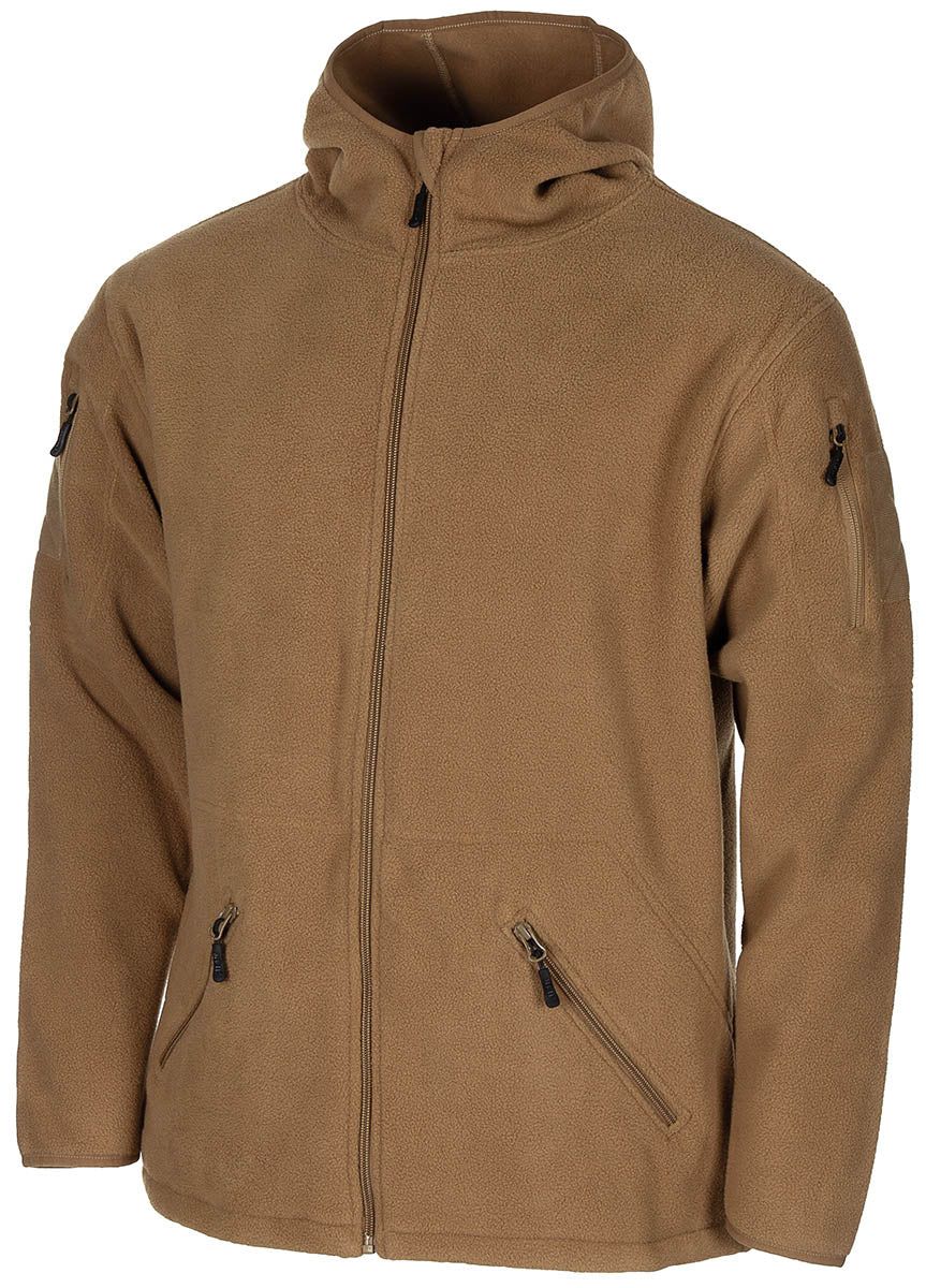 Geaca fleece tactica MFH cu gluga si fermoare YKK