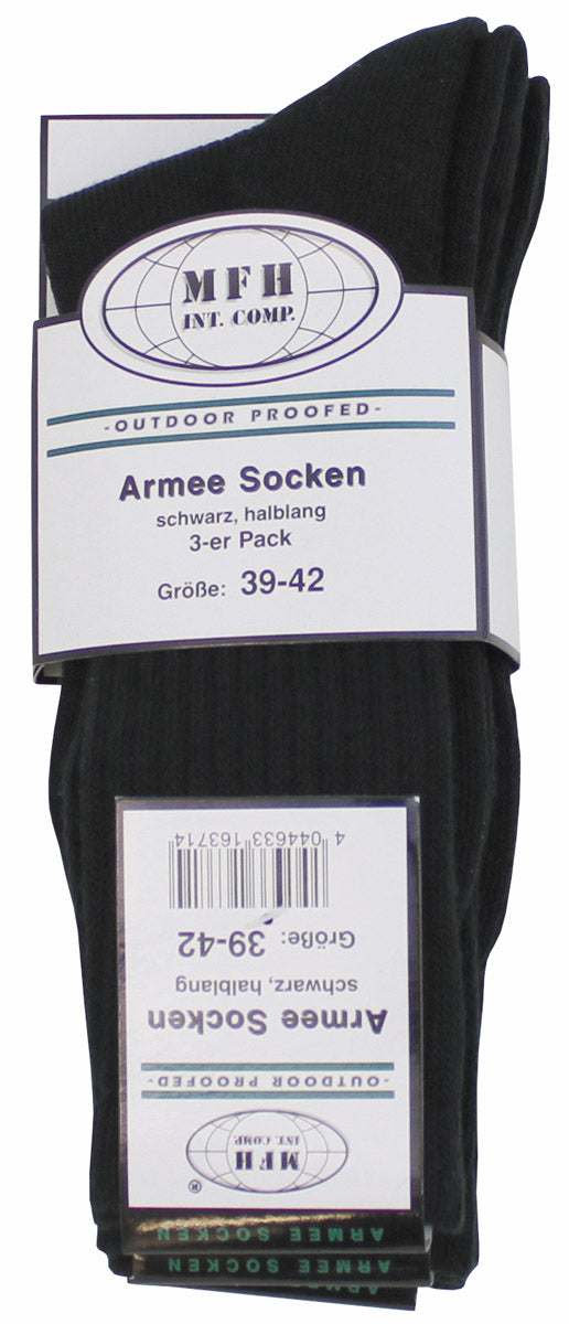 Sosete militare medii negre set 3 perechi MFH