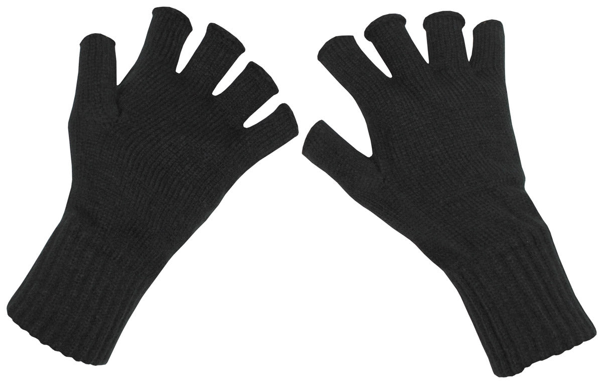 Manusi tricotate fara degete negre MFH