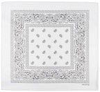 Bandana bumbac model paisley alb-negru MFH