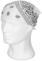Bandana bumbac model paisley alb-negru MFH