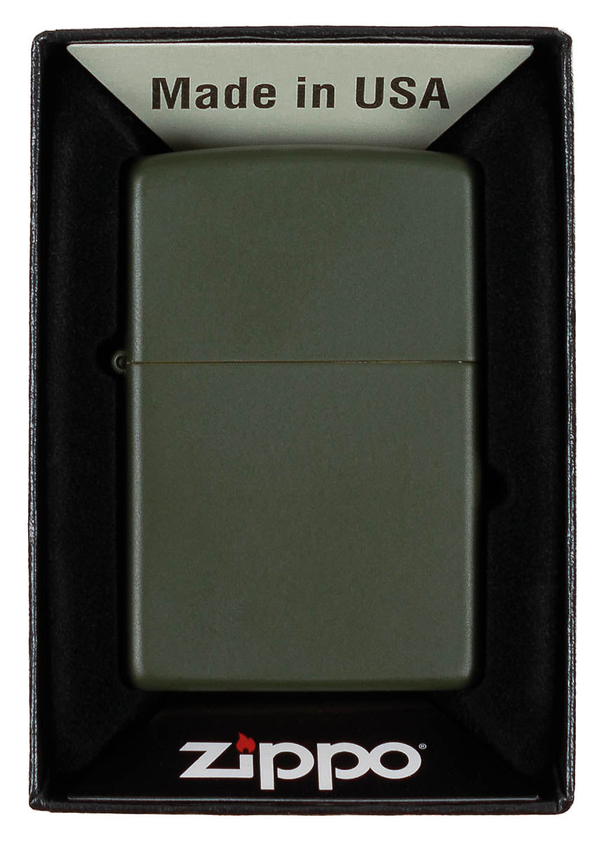 Bricheta antivant Zippo verde mat MFH