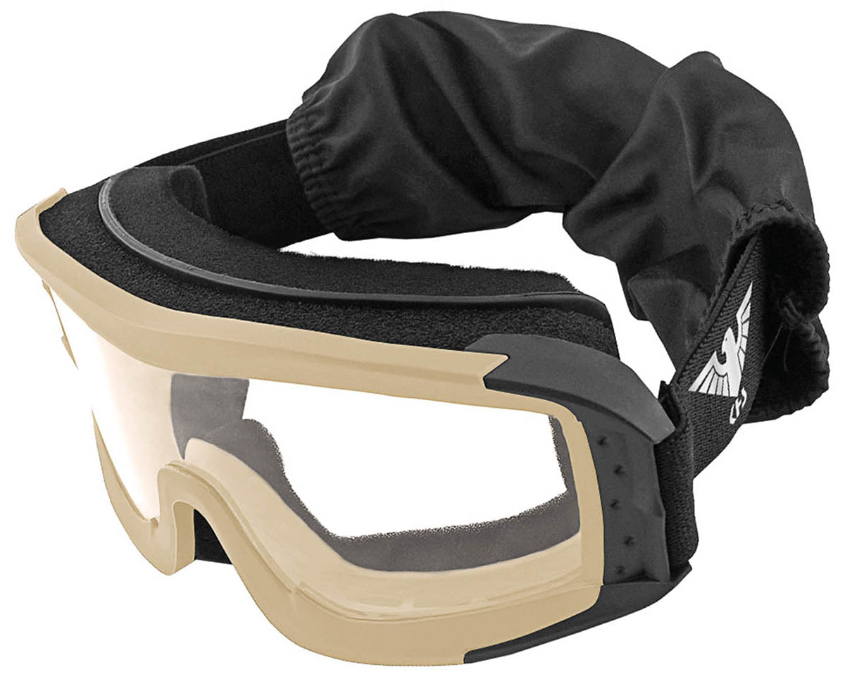 Ochelari tactici KHS khaki cu banda de fixare MFH