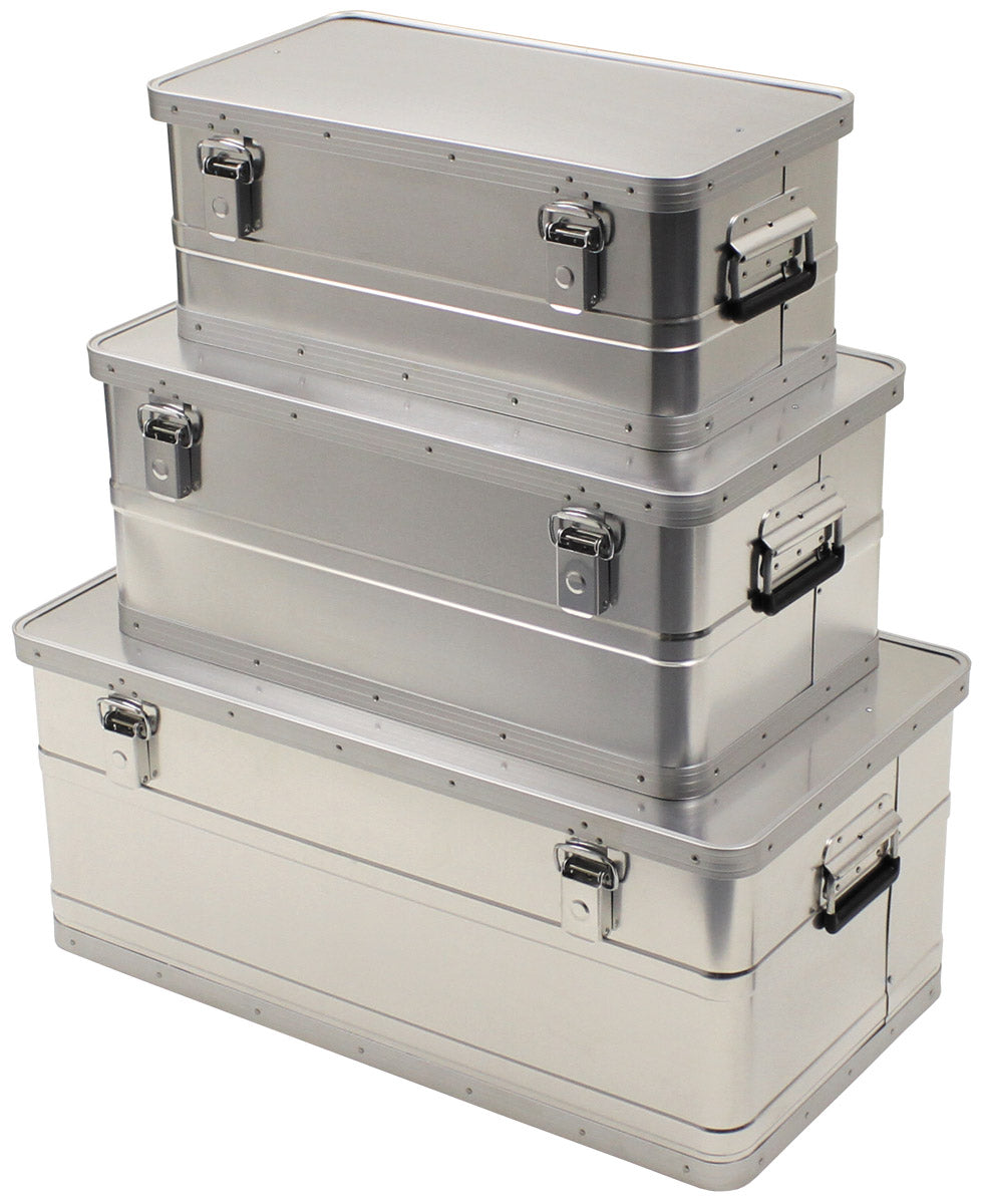 Set 3 lazi transport aluminiu 34/55/100 l MFH