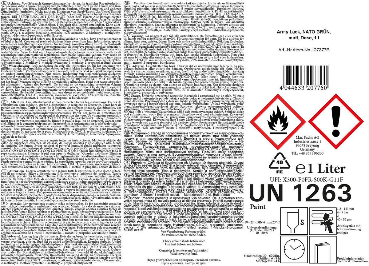 Vopsea sintetica mata NATO Green 1 l MFH