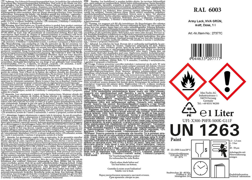 Vopsea sintetica mata NVA Green 1 l MFH