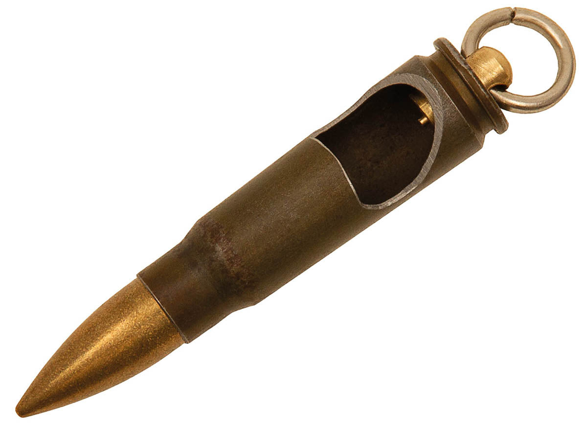 Breloc cartus AK-47 din alama cu desfacator MFH