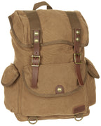 Rucsac canvas PT Pure Trash cu accesorii din piele